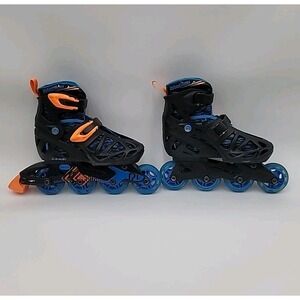 Boys Roller Derby Tracer Adjustable Size‎ 2-5 Inline Skates Blue Orange